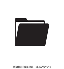Folder icon black silhouette isolated on white background 