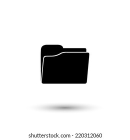 folder icon - black vector illustration