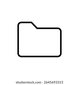 Folder icon. Black vector illustration.