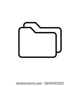 Folder icon. Black vector illustration.