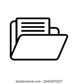 Folder icon. Black vector illustration.