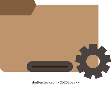 Folder icon. Brown color icon. Art in illustrator. For UI and UX design. Fully editable vector file.