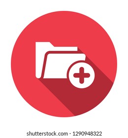 Folder icon, business icon with add sign. Folder icon and new, plus, positive symbol. Vector illustration