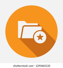 Folder icon, business icon with star sign. Folder icon and best, favorite, rating symbol. Vector illustration