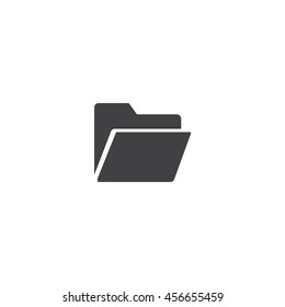 folder icon or button in flat style with long shadow, isolated vector illustration on grey transparent background