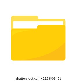 Folder icon can be used for your website design. Yellow file folder icon isolated on white