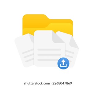 Icono de carpeta. Se puede usar para el diseño de tu sitio web, aplicación, logotipo, interfaz de usuario. Carpeta con archivos para descargar, documentos, contrato. Ilustración del vector