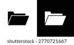 Folder icon clipart in black and white colors