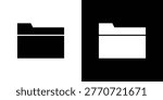 Folder icon clipart in black and white colors