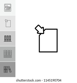 Folder icon. collection of 6 folder outline icons such as binder, download document. editable folder icons for web and mobile.