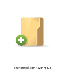 Folder icon in color. Computer files add