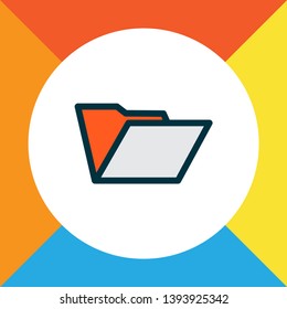 Folder icon colored line symbol. Premium quality isolated document case element in trendy style.