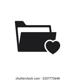 folder icon conception with love symbol 