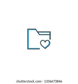 Folder icon design. Interaction icon line vector illustration design