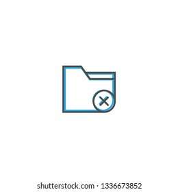Folder icon design. Interaction icon line vector illustration design