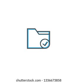 Folder icon design. Interaction icon line vector illustration design