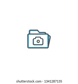 Folder icon design icon design. Photography and video icon line vector illustration design