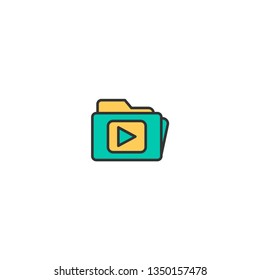 Folder icon design icon design. Photography and video icon vector illustration