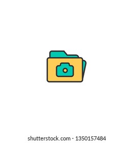 Folder icon design icon design. Photography and video icon vector illustration