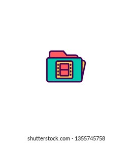 Folder icon design icon design. Photography and video icon vector illustration