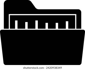 Diseño de icono de carpeta. Icono de símbolo de carpeta en el diseño de estilo de silueta. Ilustración vectorial.