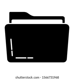 Folder icon design. Folder symbol icon in trendy silhouette style design. Vector illustration.