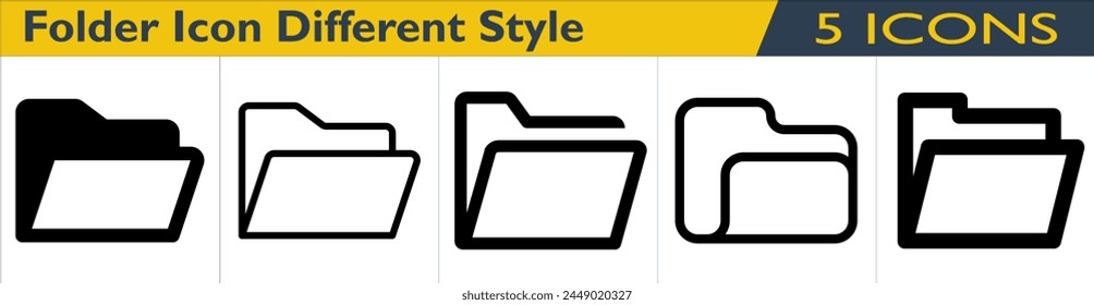 Folder icon with different style in outline styles