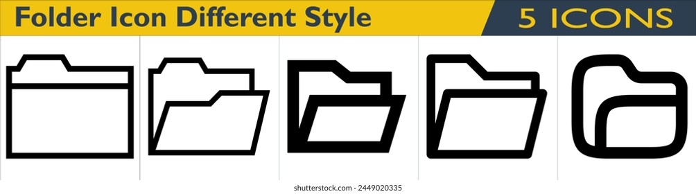 Folder icon with different style in outline styles