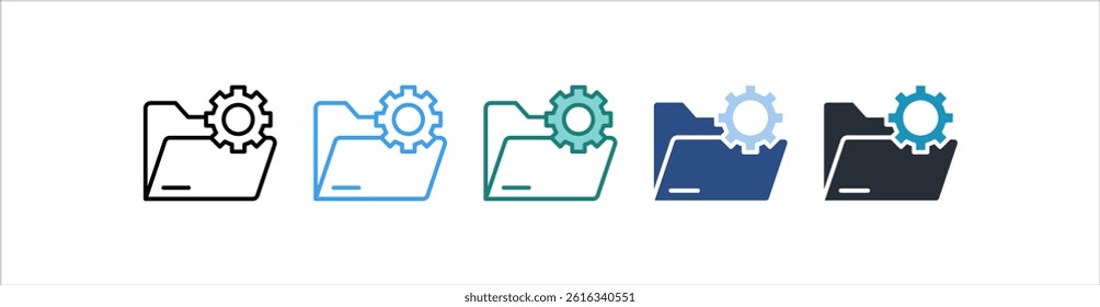 Folder Icon In Different Style Vector