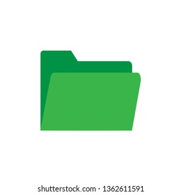 Green Folder Icon On White Background Stock Vector (Royalty Free ...