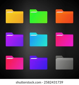 Folder icon Documents directory Desktop icons System software and devices Vector icon
