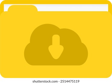 Ordnersymbol mit Download-Zeichen. Ordner herunterladen.