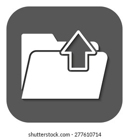 The folder icon. Download symbol. Flat Vector illustration. Button