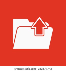 The folder icon. Download symbol. Flat Vector illustration