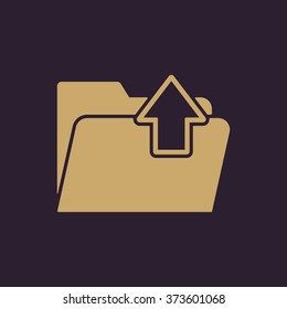 The folder icon. Download symbol. Flat Vector illustration