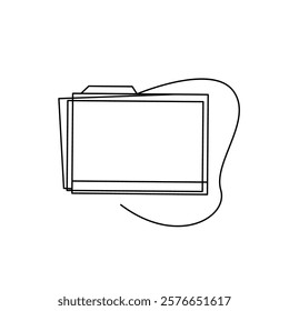  Folder Icon with Editable Stroke. office element icon.