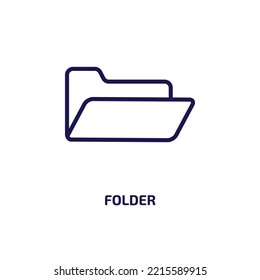 folder icon from education collection. Thin linear folder, file, interface outline icon isolated on white background. Line vector folder sign, symbol for web and mobile