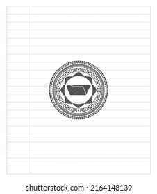 folder icon emblem drawn in pencil. Vector Illustration. Detailed. 