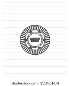emblema de icono de carpeta con efecto lápiz. Ilustración vectorial. Detallado. 