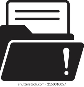 icono de carpeta con signo de exclamación