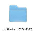 Folder icon file 3d illustration transparent element