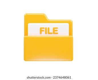 Folder icon file 3d illustration transparent element