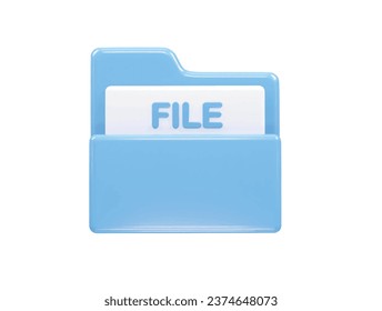 Folder icon file 3d illustration transparent element