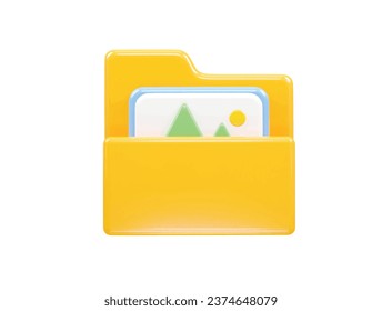 Folder icon file 3d illustration transparent element