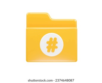 Folder icon file 3d illustration transparent element