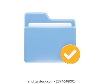 Folder icon file 3d illustration transparent element