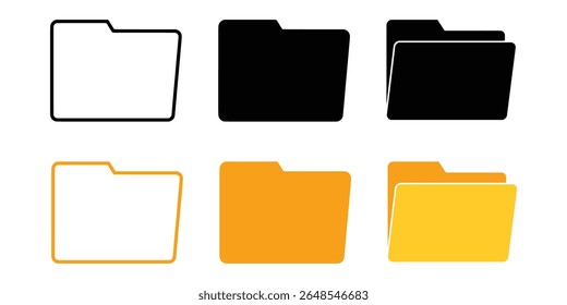 Ícone da pasta. Arquivo, documento, armazenamento, ícone de arquivo de dados ilustração vetorial em fundo branco