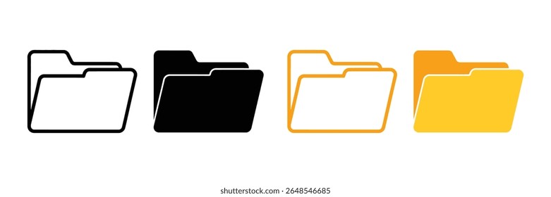 Ícone da pasta. Arquivo, documento, armazenamento, ícone de arquivo de dados ilustração vetorial em fundo branco