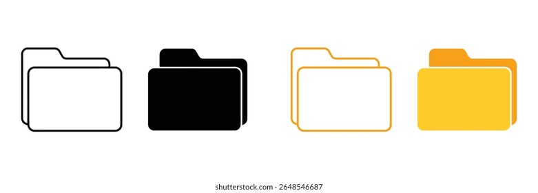 Ícone da pasta. Arquivo, documento, armazenamento, ícone de arquivo de dados ilustração vetorial em fundo branco