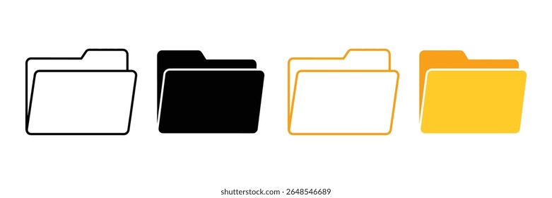 Ícone da pasta. Arquivo, documento, armazenamento, ícone de arquivo de dados ilustração vetorial em fundo branco